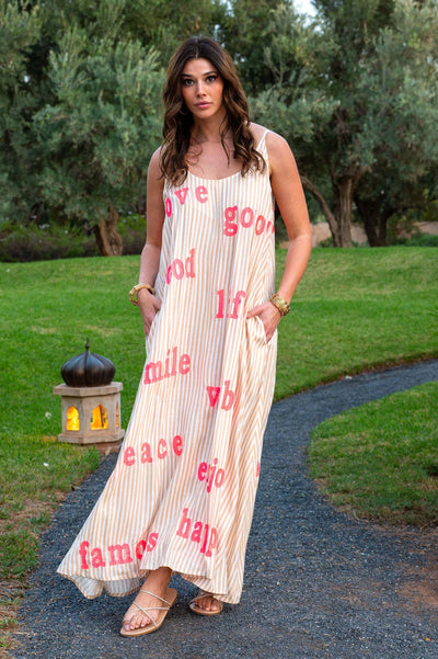 Robe Longue à Bretelles Rayée Sirene - Taille unique