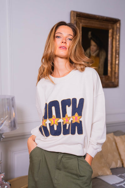 Sweatshirt Manches Longues Rock - Ecru / Convient d’un 36