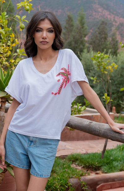 T-shirt Palm tree - Taille unique / Ecru - t-shirt